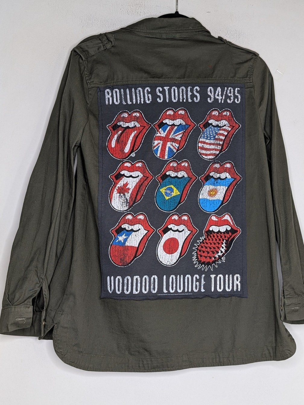 Sojara Vintage Rolling Stones Green Jacket
